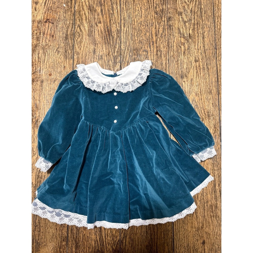Vintage good lad velvet lace dress 2t